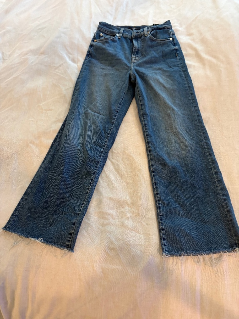 7 for All Mankind ankle flare dark wash denim